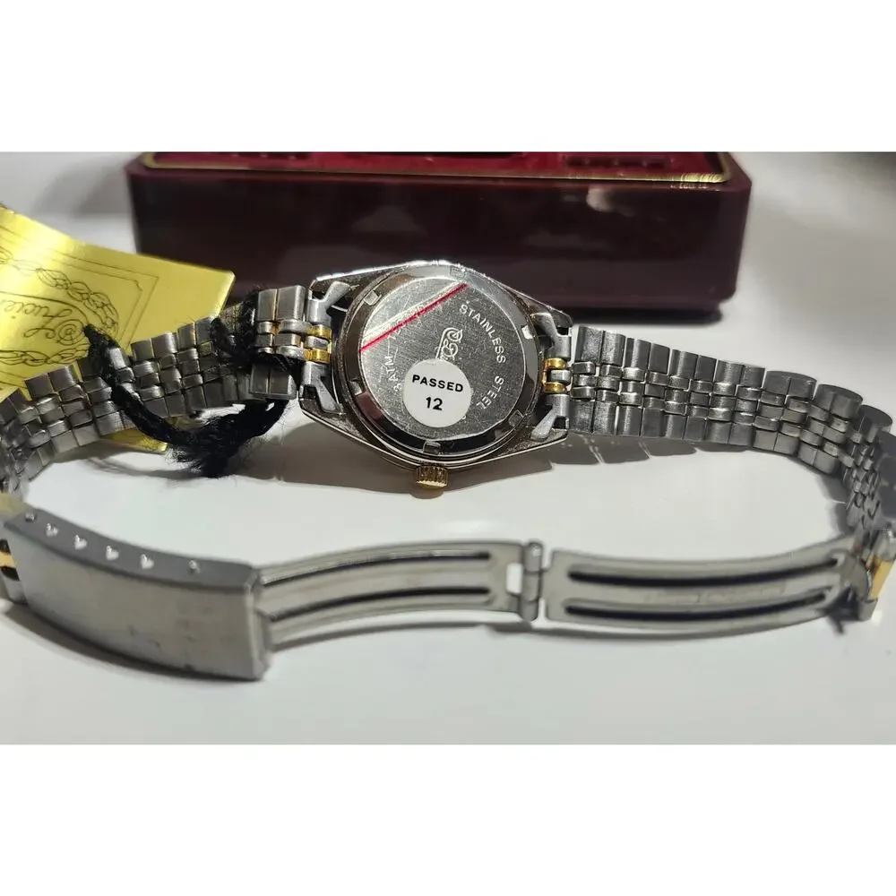Lucien Piccard Dufonte Ladies Quartz Watch Black Dial Box Tags Untested As Is